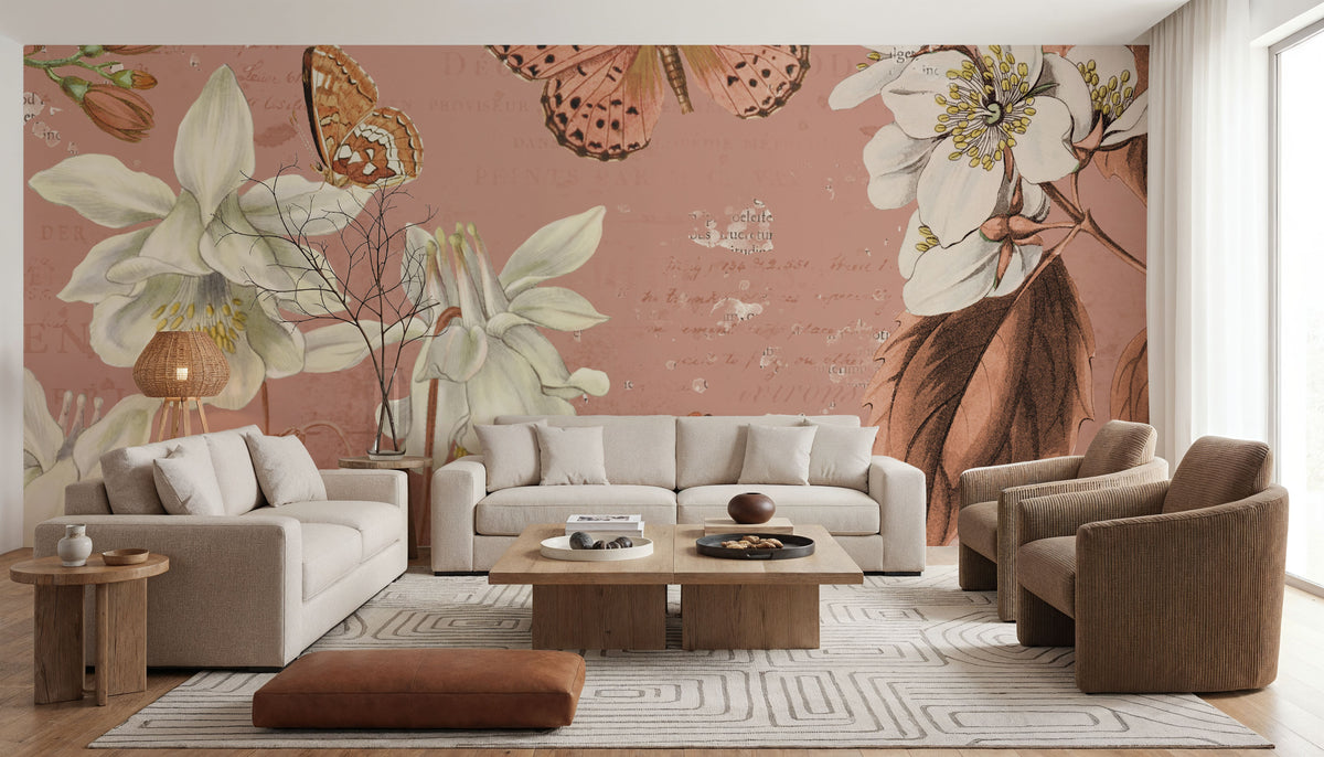Flutter and Bloom I Mural Wallpaper - room preview 05
