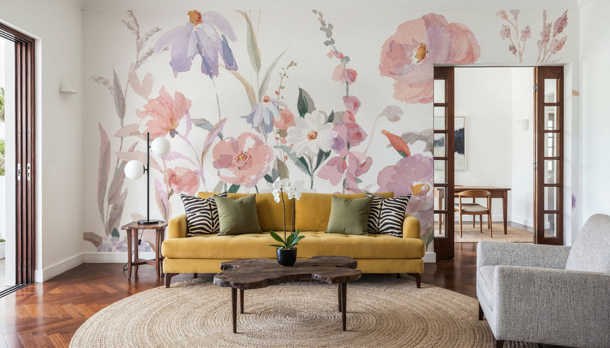 Flowers in the Wild Mural Wallpaper - room preview 05