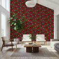 Papillion II, Tomato & Purple Mural Wallpaper - room preview 05