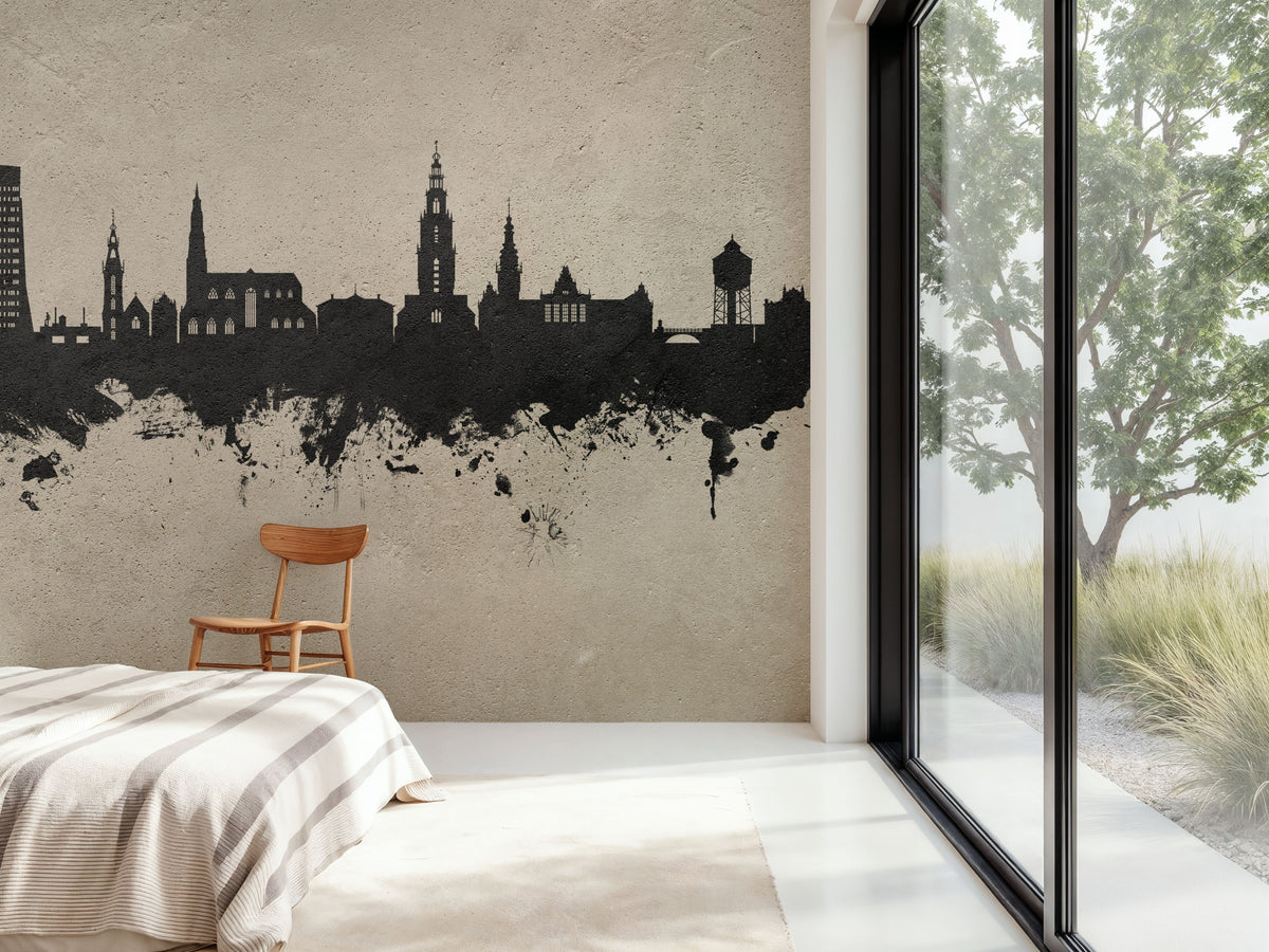 Groningen the Netherlands Skyline Mural Wallpaper - room preview 05