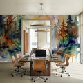 Forest Grove II - Watercolor Landscape Series Mural Wallpaper - room preview 05