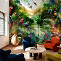 Watercolor Jungle Mural Wallpaper - room preview 05