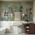Iris Field Green Mural Wallpaper - room preview 05
