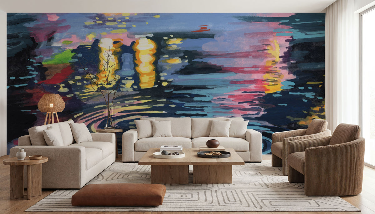 Rain Drops on City Road Mural Wallpaper - room preview 05