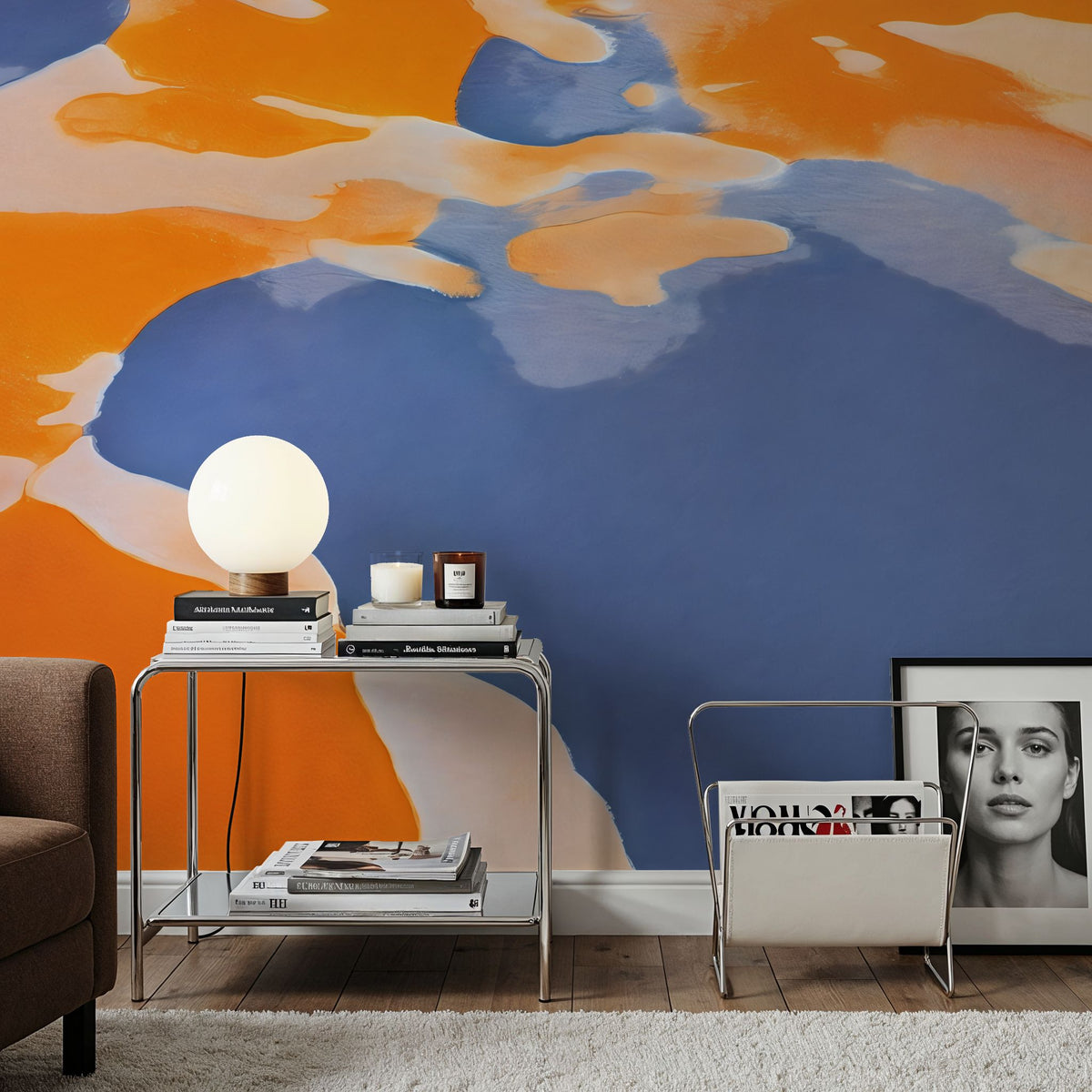 Gemini Orange Mural Wallpaper - room preview 05
