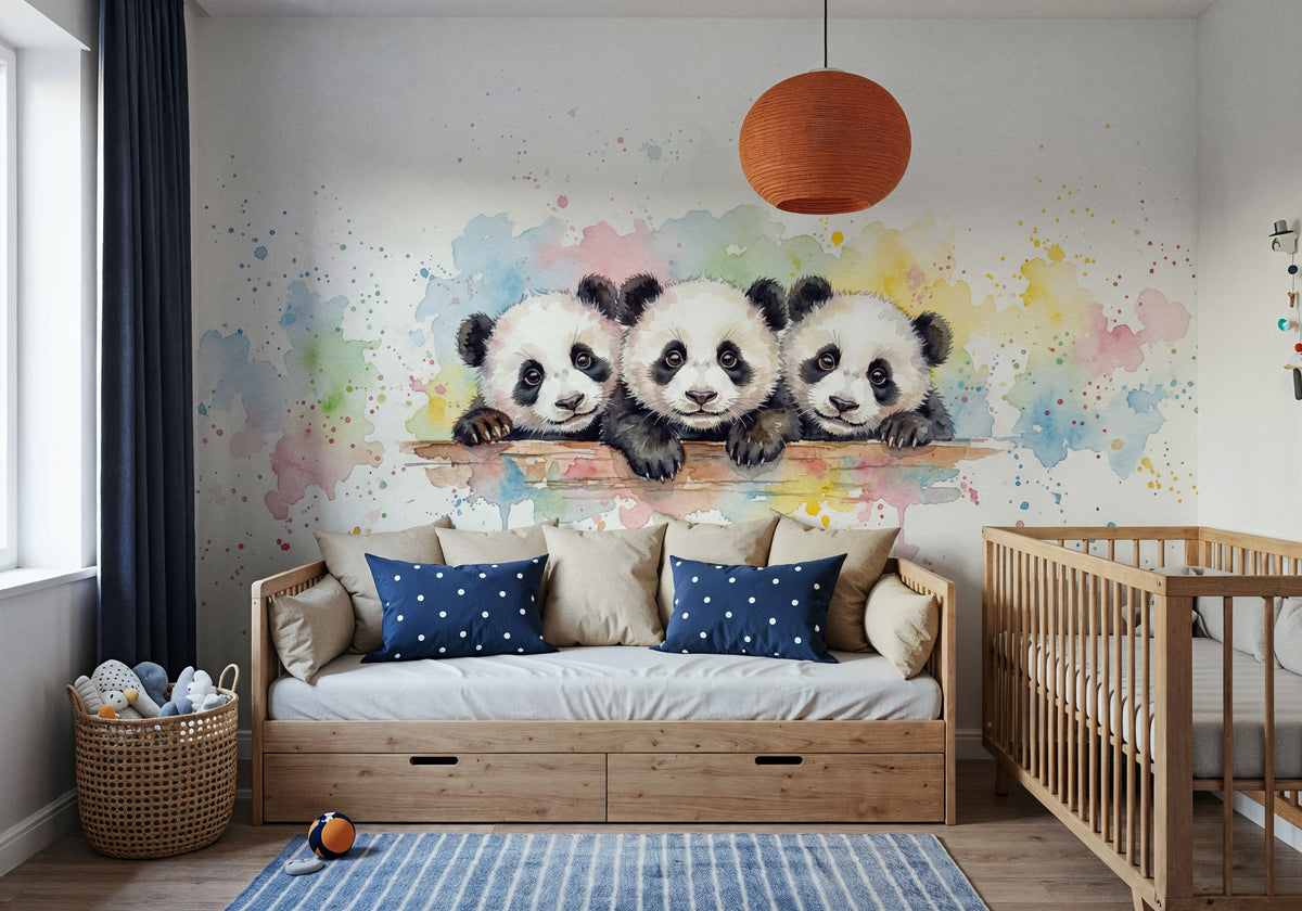 Panda - Cute Baby Animals Series Mural Wallpaper - room preview 05