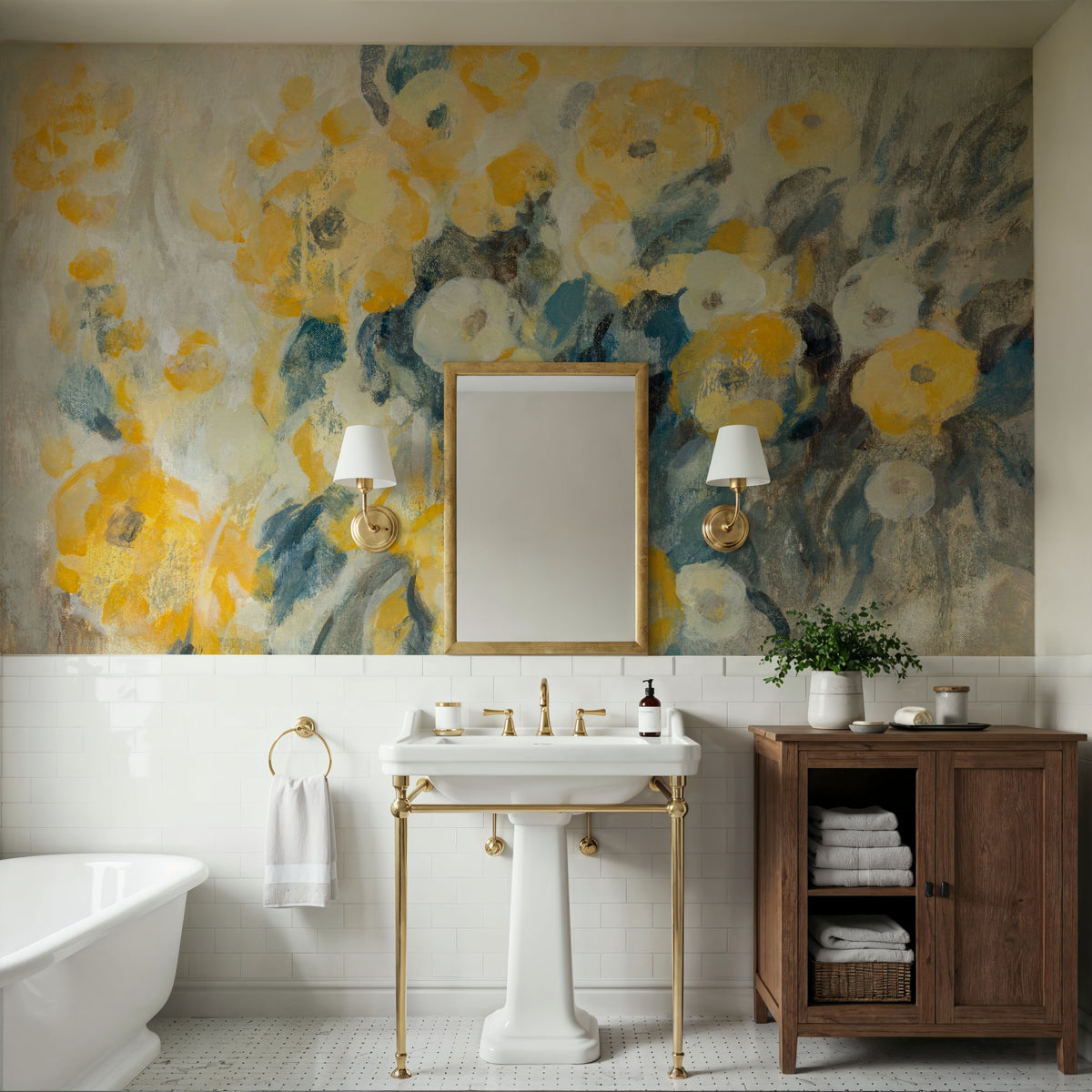Flowers on a Rainy Day Mural Wallpaper - room preview 05