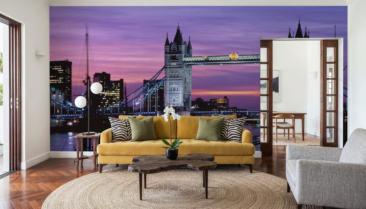 London Twilight Splendor Mural Wallpaper - Blue Tone - room preview 05
