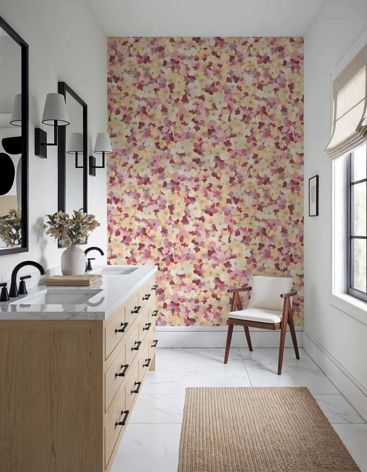 Multicolor Flowers Mural Wallpaper - room preview 05