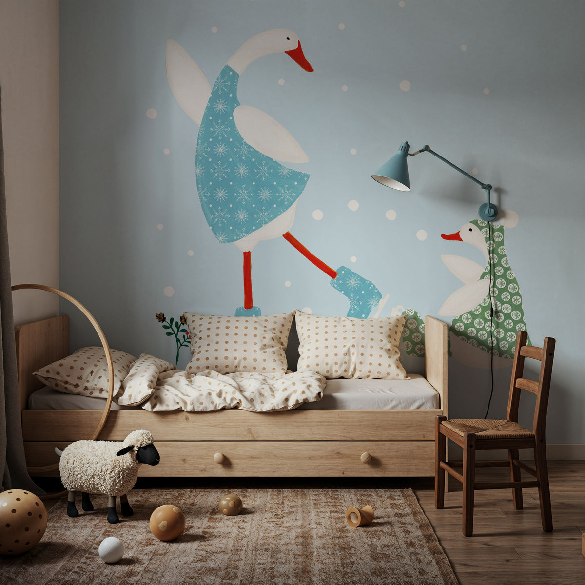 Ducks in the Snow III Mural Wallpaper - room preview 05