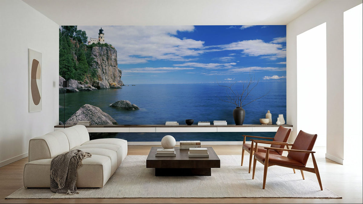 Lakeside Lighthouse Haven Mural Wallpaper - room preview 05