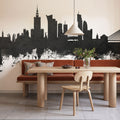 Warsaw Poland Skyline Black & White Mural Wallpaper - room preview 05