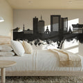 Yaoundé Cameroon Skyline Black & White Mural Wallpaper - room preview 05