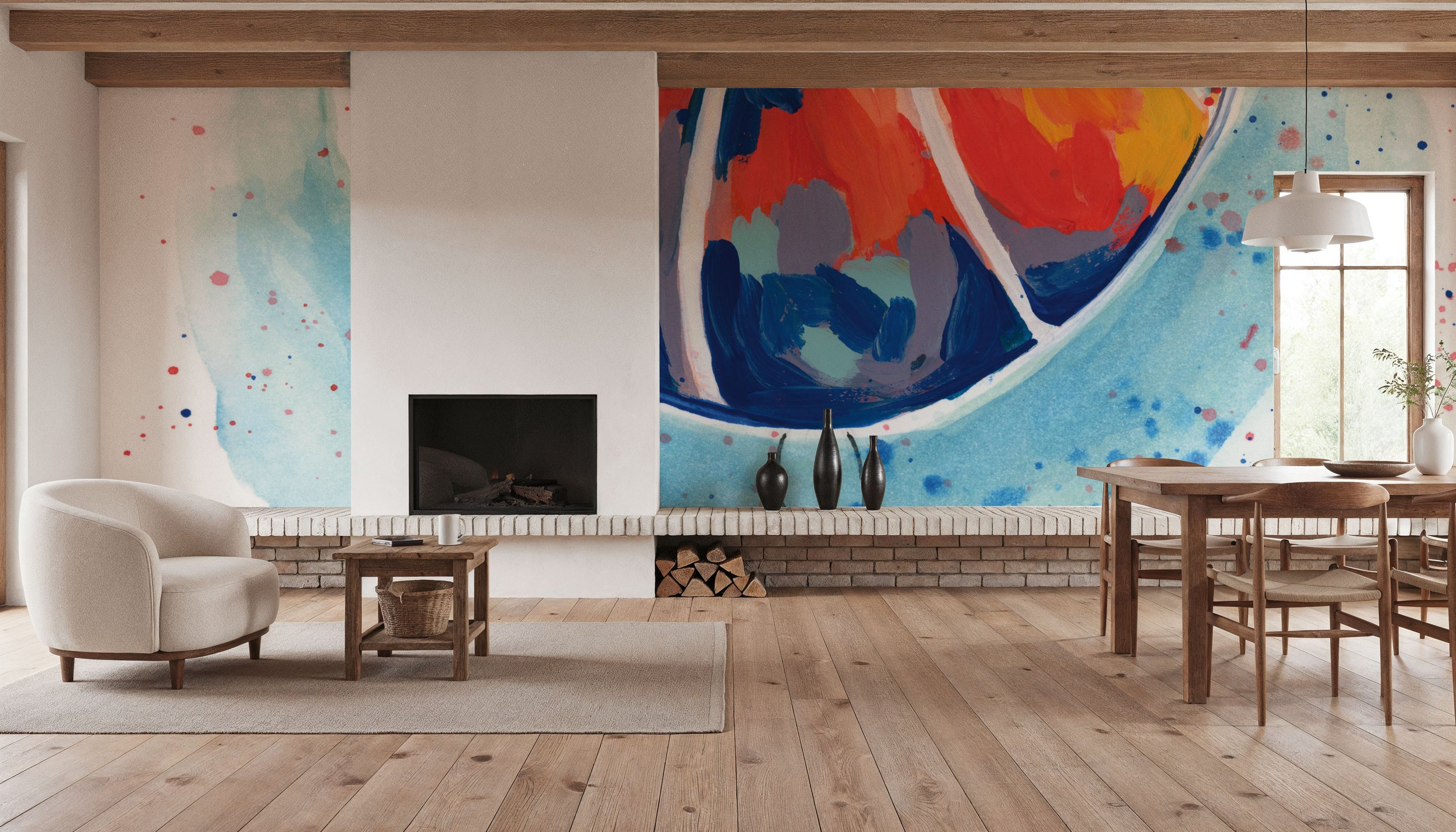 Abstract Basketball Trick Mural Wallpaper