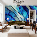 Blue Organic Fields Mural Wallpaper - room preview 05