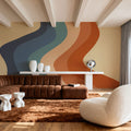 Swirly Hippie Rainbow Mural Wallpaper - room preview 05