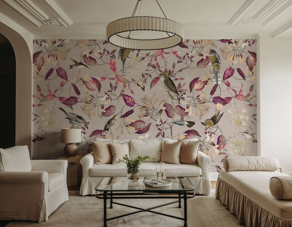Tescoma Birds of Beauty Mural Wallpaper - Red Tone - room preview 05