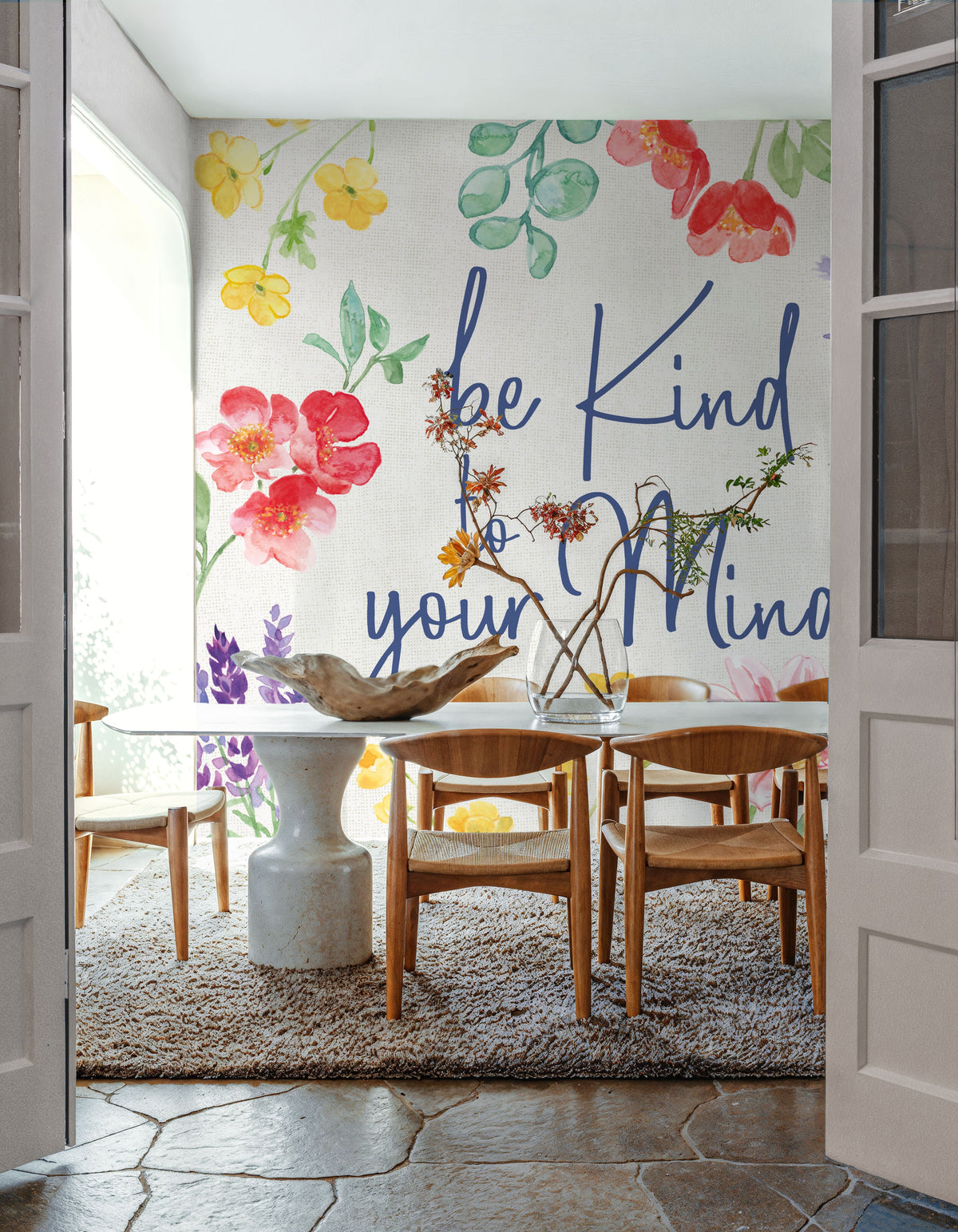 Fresh Floral V Mural Wallpaper - room preview 05