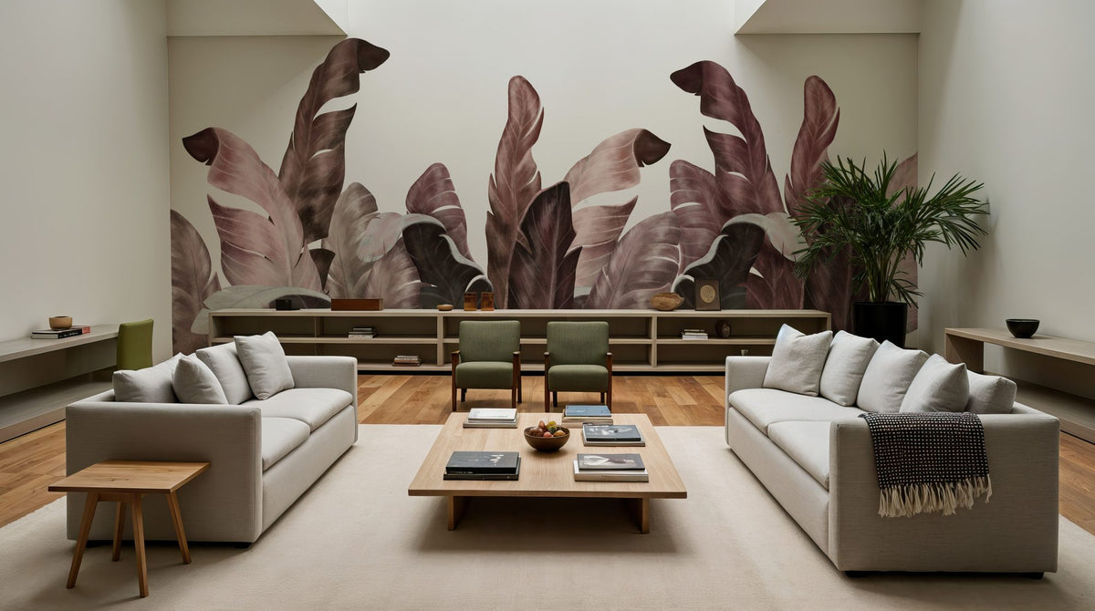 Leaves in Que Mural Wallpaper - room preview 05