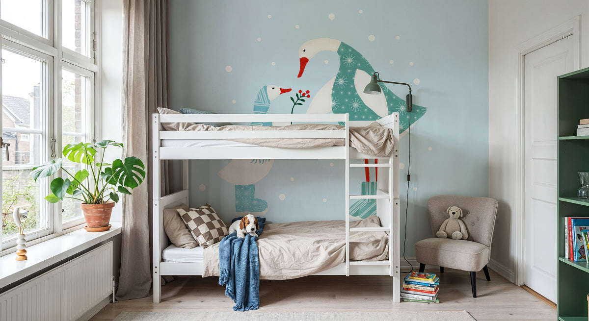 Ducks in the Snow II Mural Wallpaper - room preview 05