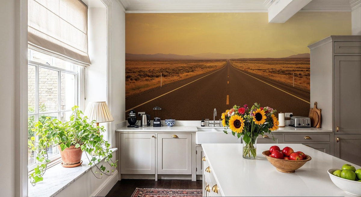 Sunset Highway Mural Wallpaper - Red Tone - room preview 05