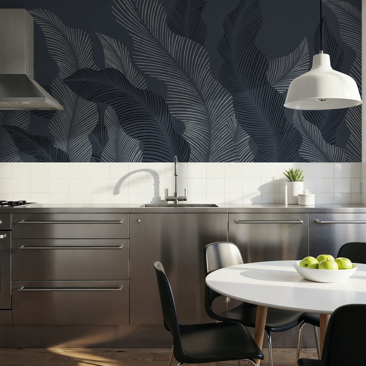 Foliage Flow, Midnight Mural Wallpaper - room preview 05
