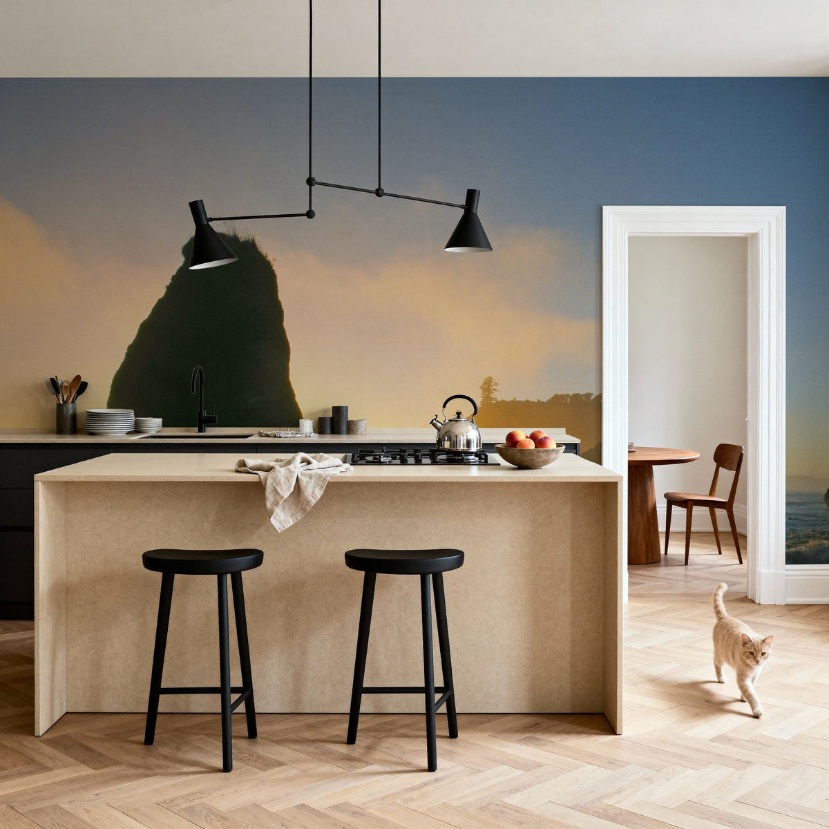 Sea Stacks in Pacific Ocean Mural Wallpaper - room preview 05