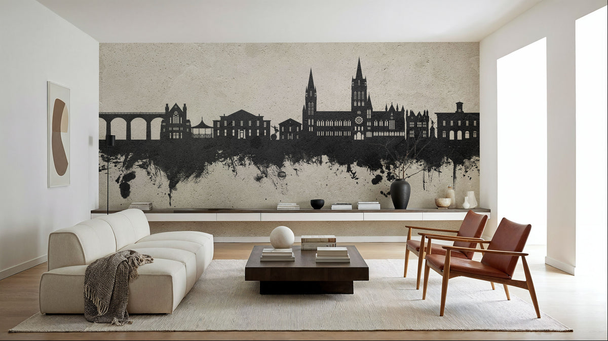 Truro England Skyline Concrete Mural Wallpaper - room preview 05