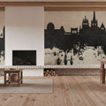 Lausanne Switzerland Skyline Concrete Mural Wallpaper - room preview 05