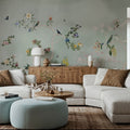 Birds in the Garden Mint Mural Wallpaper - room preview 05