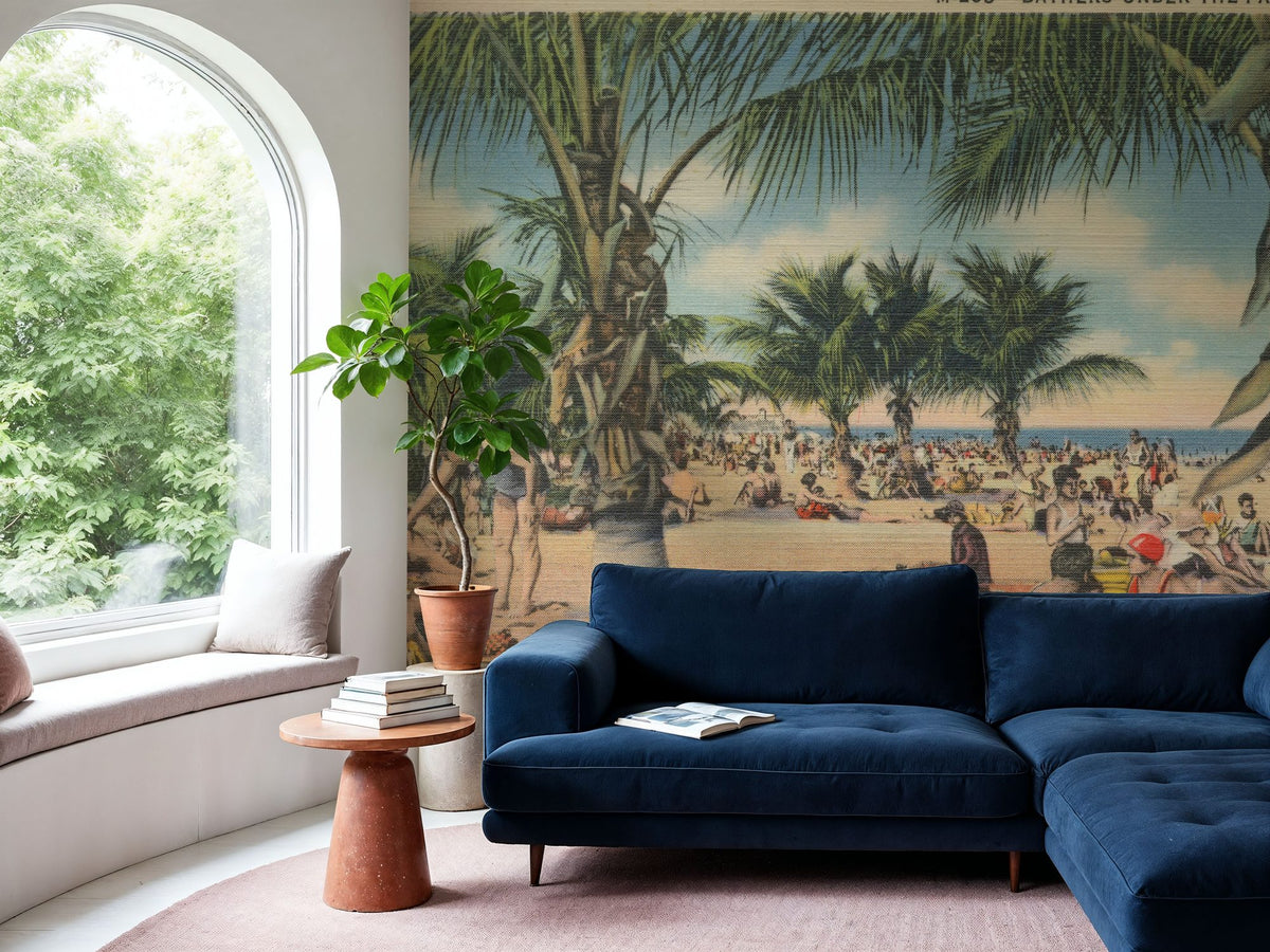 Miami Beach Postcard Mural Wallpaper - room preview 05