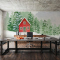 Winter Village Folk Mural Wallpaper - room preview 05
