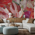 Spring Blooms in Striped Vase I Mural Wallpaper - room preview 05