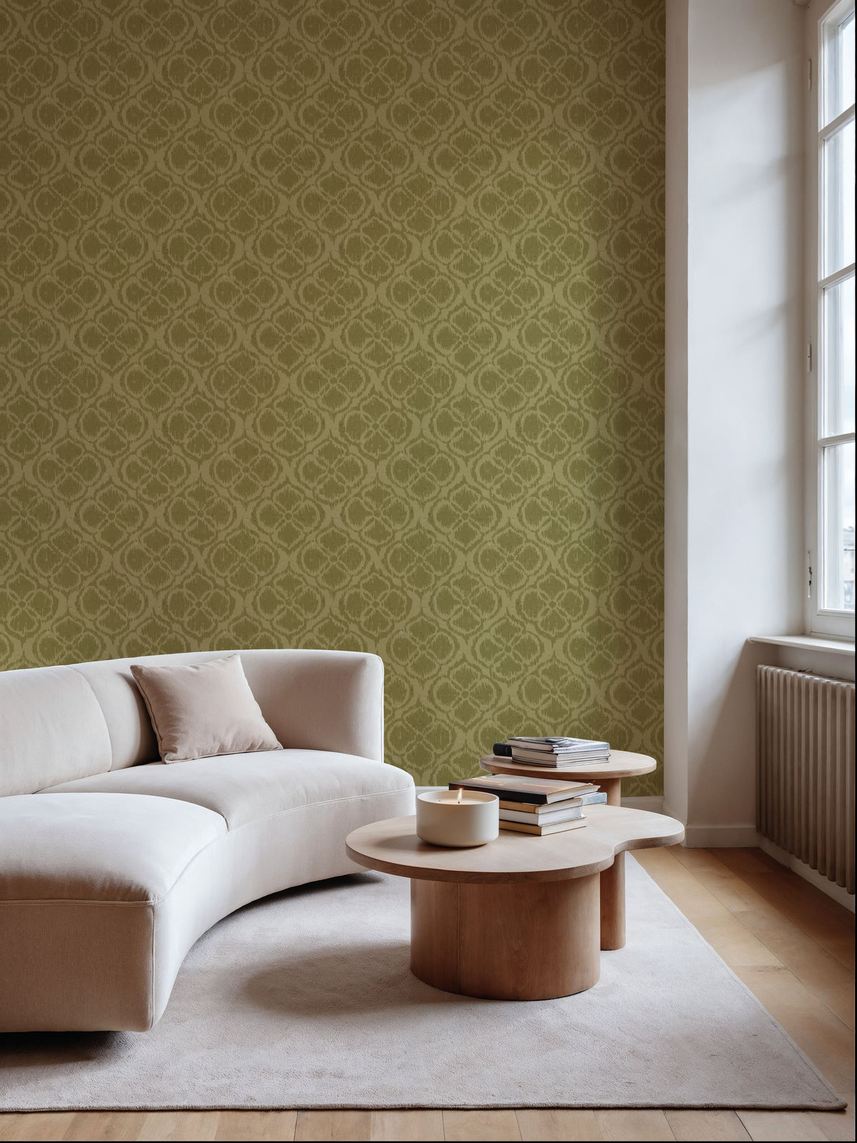 Harvest Slice Swamp Green Mural Wallpaper - room preview 05