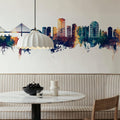 Long Beach California Skyline Blue & Bronze Mural Wallpaper - room preview 05
