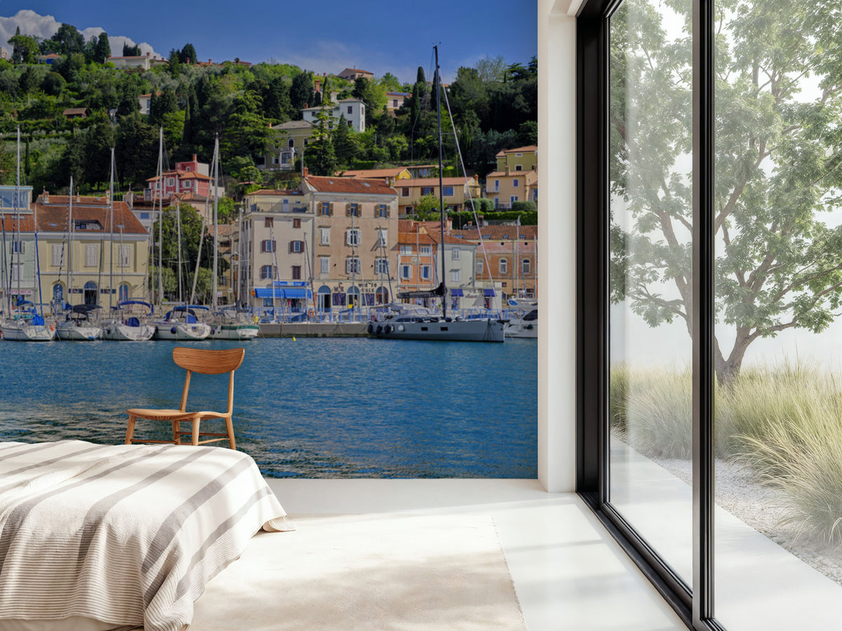 Mediterranean Harbor Mural Wallpaper - room preview 05
