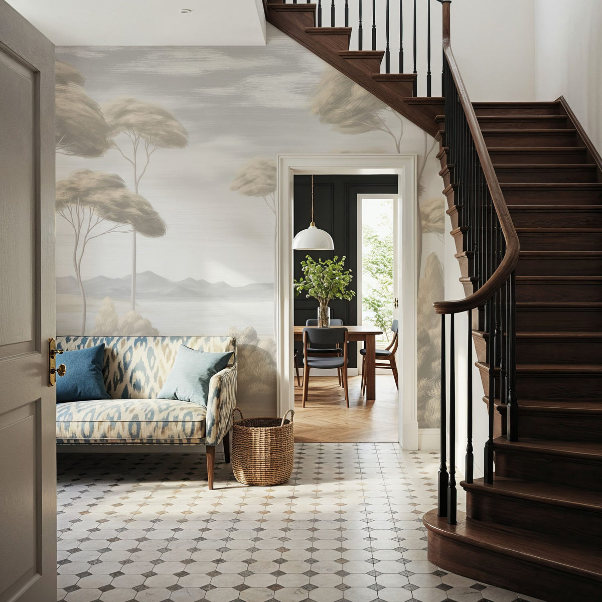 Verdant Horizon, Mist Mural Wallpaper - room preview 05
