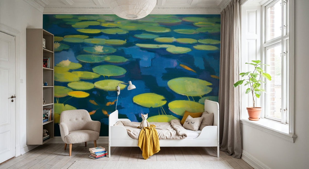 Lily Pond with Koi Mural Wallpaper - room preview 05