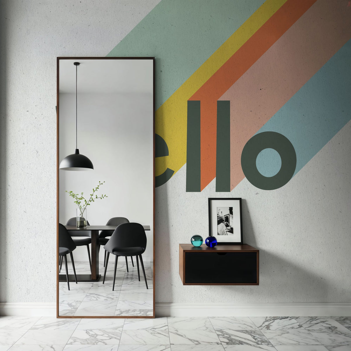 Hello Rainbow Mural Wallpaper - room preview 05