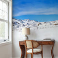 Alpine Serenity White Blue Mural Wallpaper - room preview 05