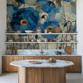 Aquamarine Floral Mural Wallpaper - room preview 05