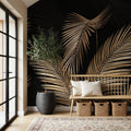 Bright Palms, Black Mural Wallpaper - room preview 05