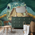 Hello Turtle, Emerald Mural Wallpaper - room preview 05