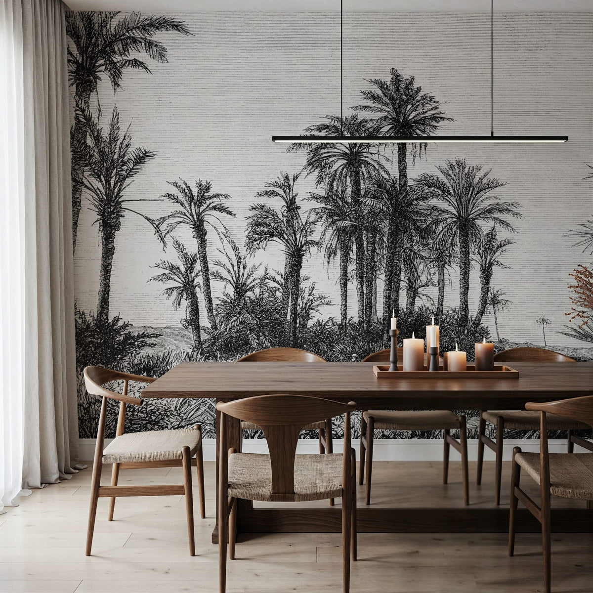 Les Palmiers Mural Wallpaper - room preview 05