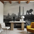 Place De La Concorde At Sunset BW Mural Wallpaper - room preview 05
