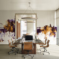 Des Moines Iowa Skyline Purple & Gold Mural Wallpaper - room preview 05