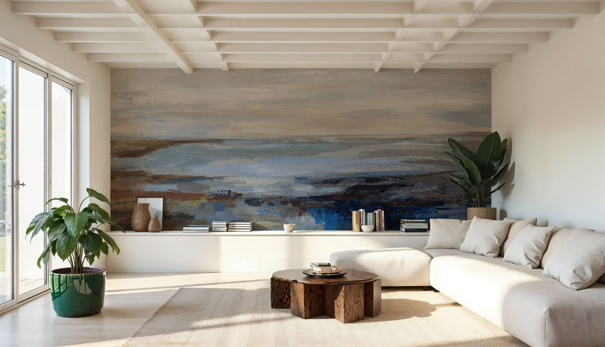 Serene Sea Mural Wallpaper - Neutral Tone - room preview 05