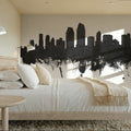 San Diego California Skyline Black & White Mural Wallpaper - room preview 05