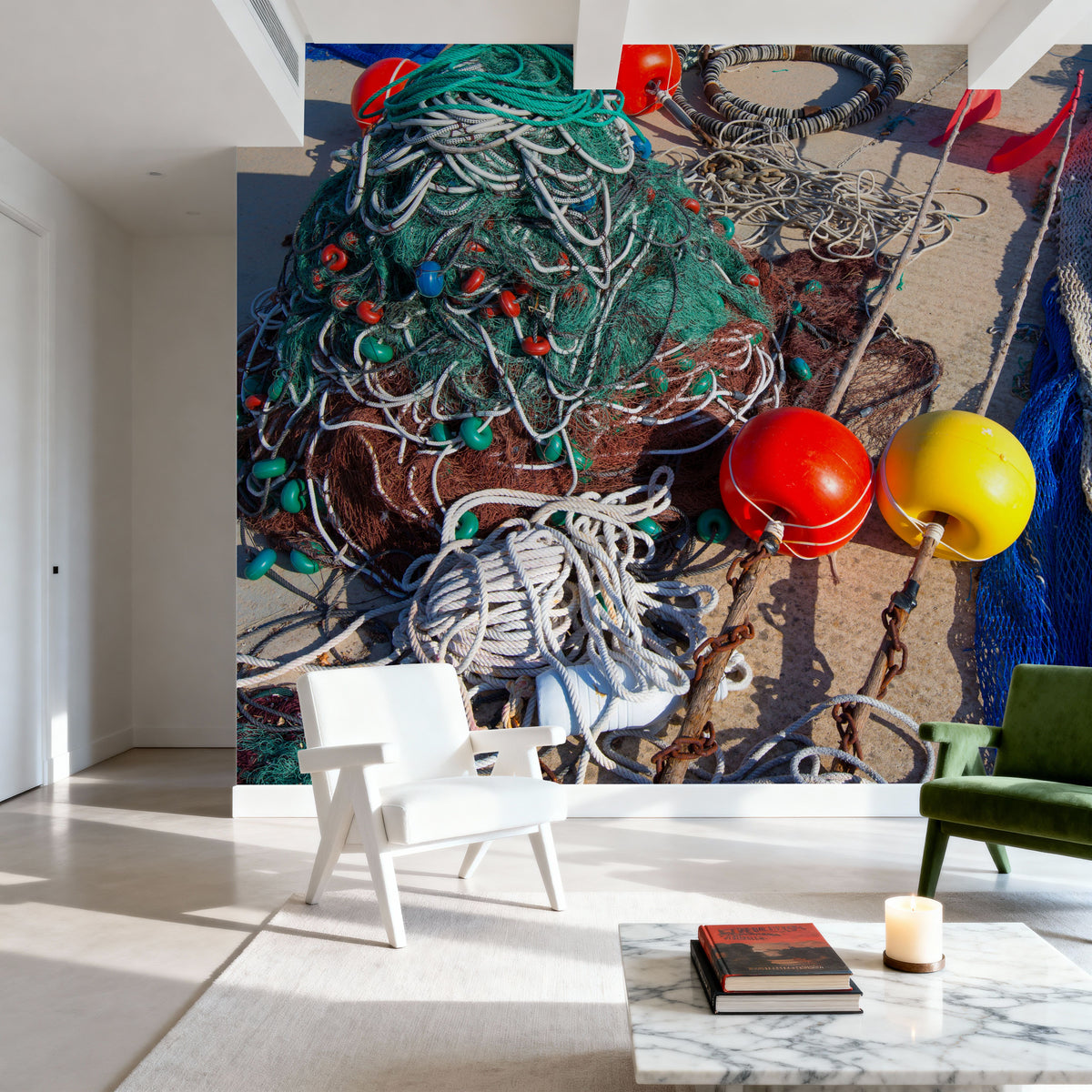 Mediterranean Fishing Nets Mural Wallpaper - room preview 05