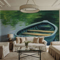 Still Boat in the Lake Mural Wallpaper - room preview 05